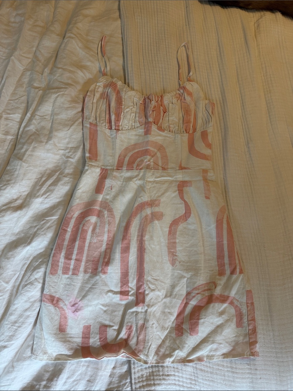 Women's Pink & Cream Strappy Dress